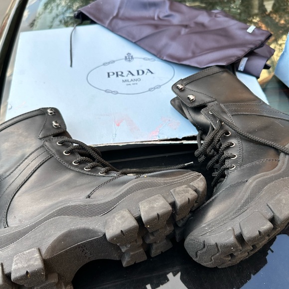 Prada Combat Boot - Black WOMENS 39.5 (US 9.5) - Picture 6 of 12